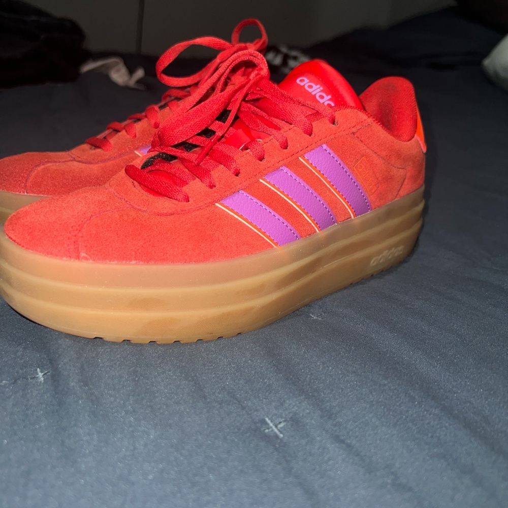 Adidas VL Court Women's Red and Purple Platform Sneakers
